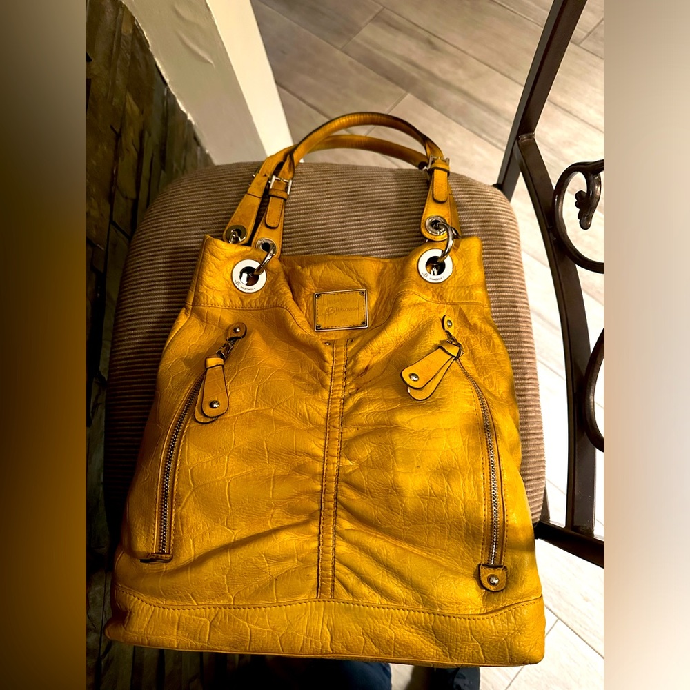 A beautiful bright yellow b Makowski leather bag in very good condition. - Picture 3 of 8